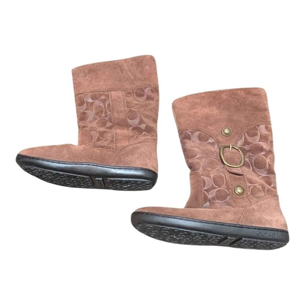 COACH (Size 6B) Meyer Signature Brown Fall/Winter Boots, Old Money, Quiet Luxury